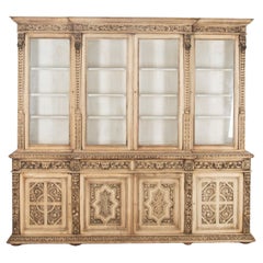 19th Century English Bleached Oak Bookcase