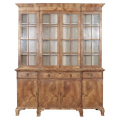 Libreria inglese in noce sbiancato del XIX secolo