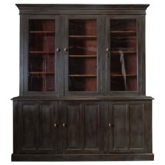Used 19th Century English Boardroom Mahogany Painted Glazed Bookcase