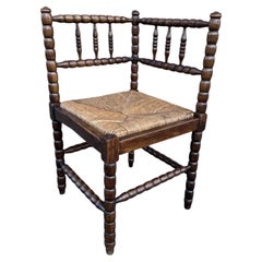 Chaise d'angle anglaise en fuseau du 19e siècle