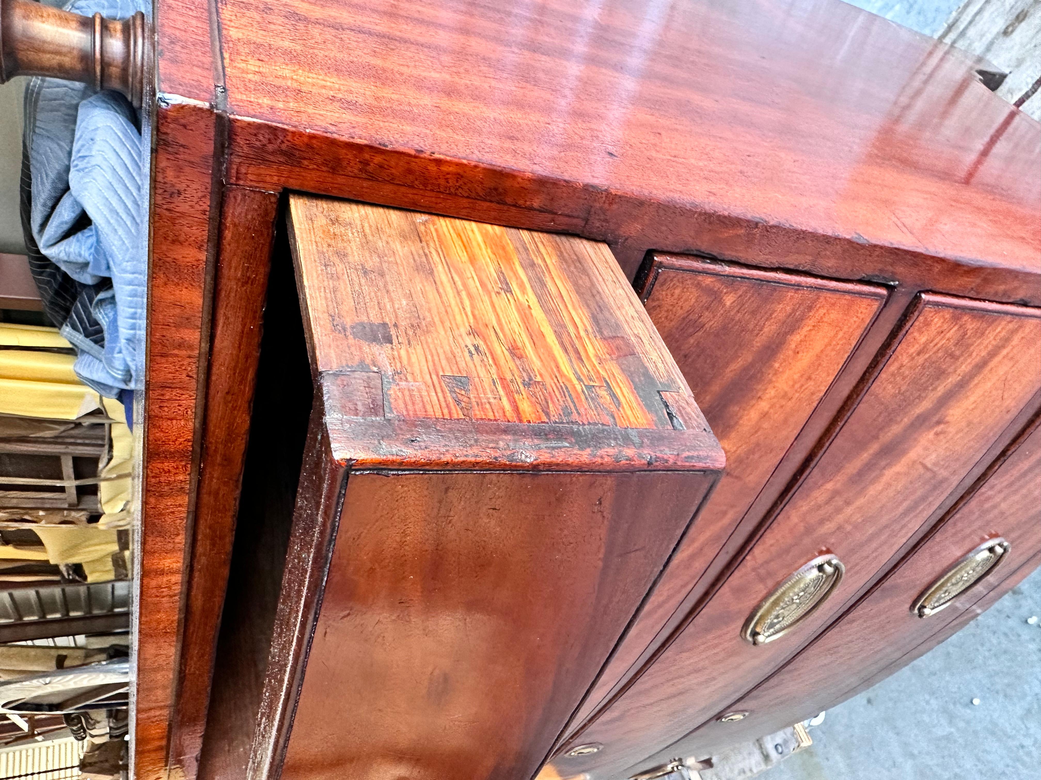19th Century English Bow Front Chest  In Excellent Condition For Sale In Nashville, TN