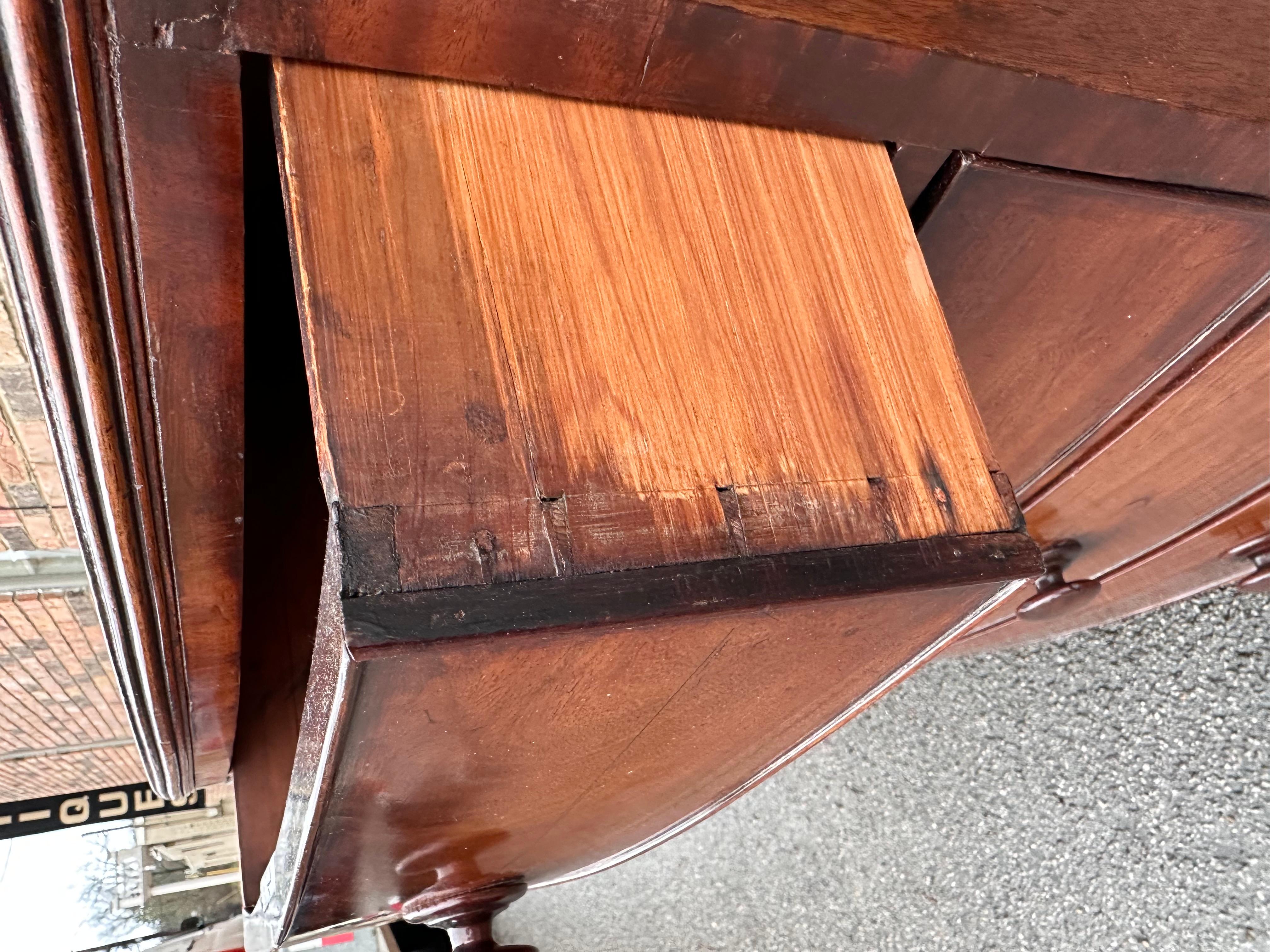 Hardwood 19th Century English Bow-Front Chest For Sale