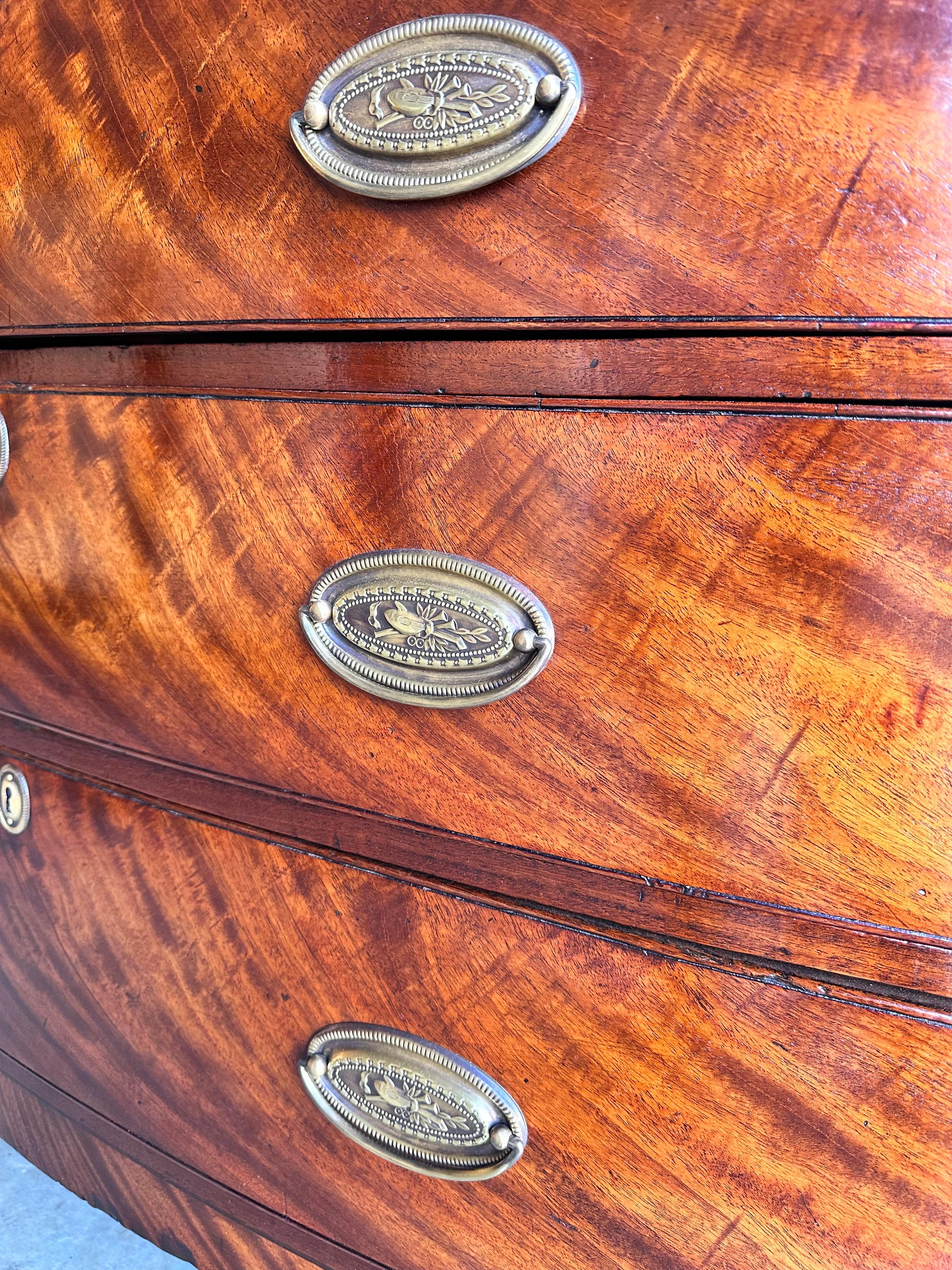19th Century English Bow Front Chest  For Sale 2
