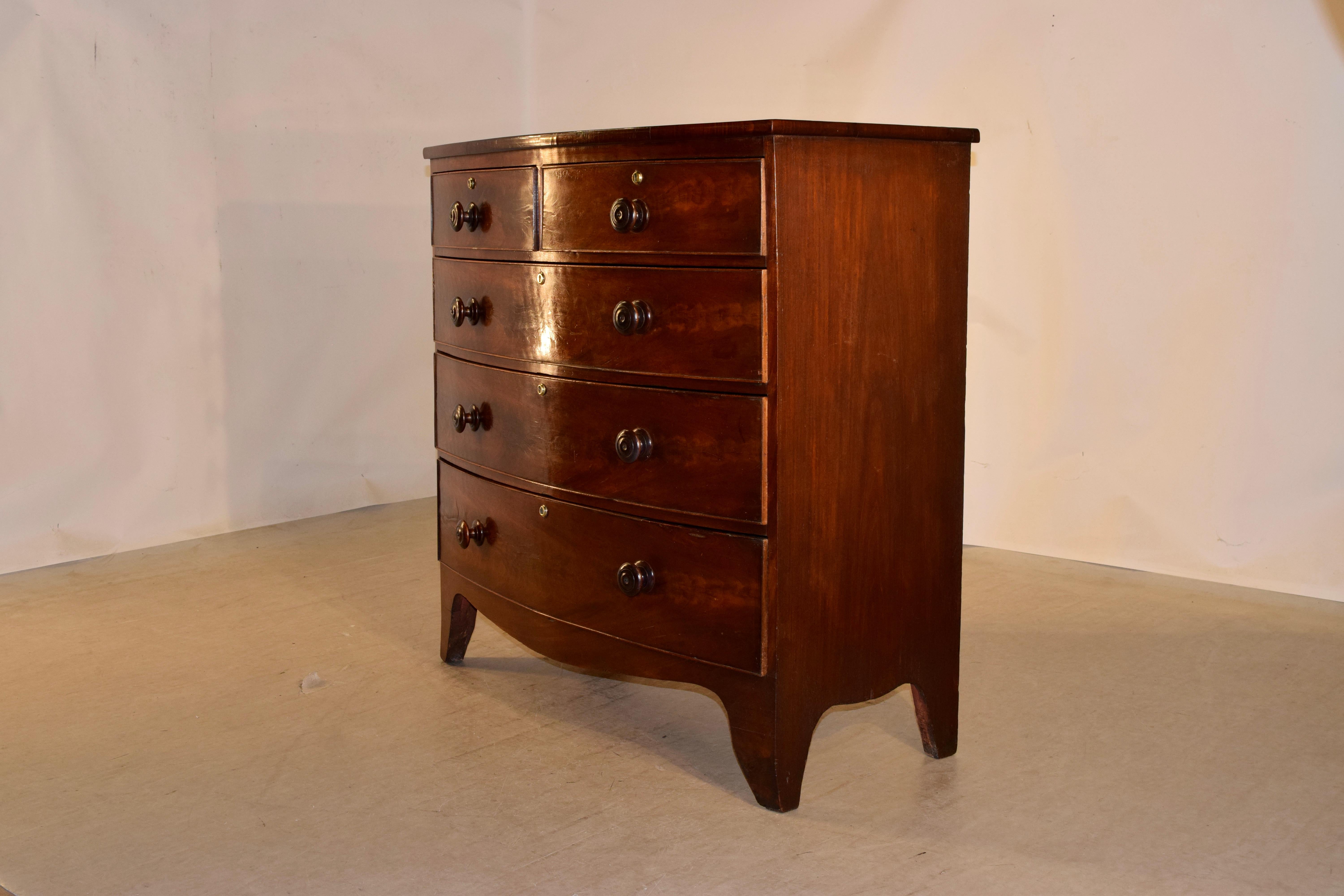 Mahogany 19th Century English Bow Front Chest of Drawers