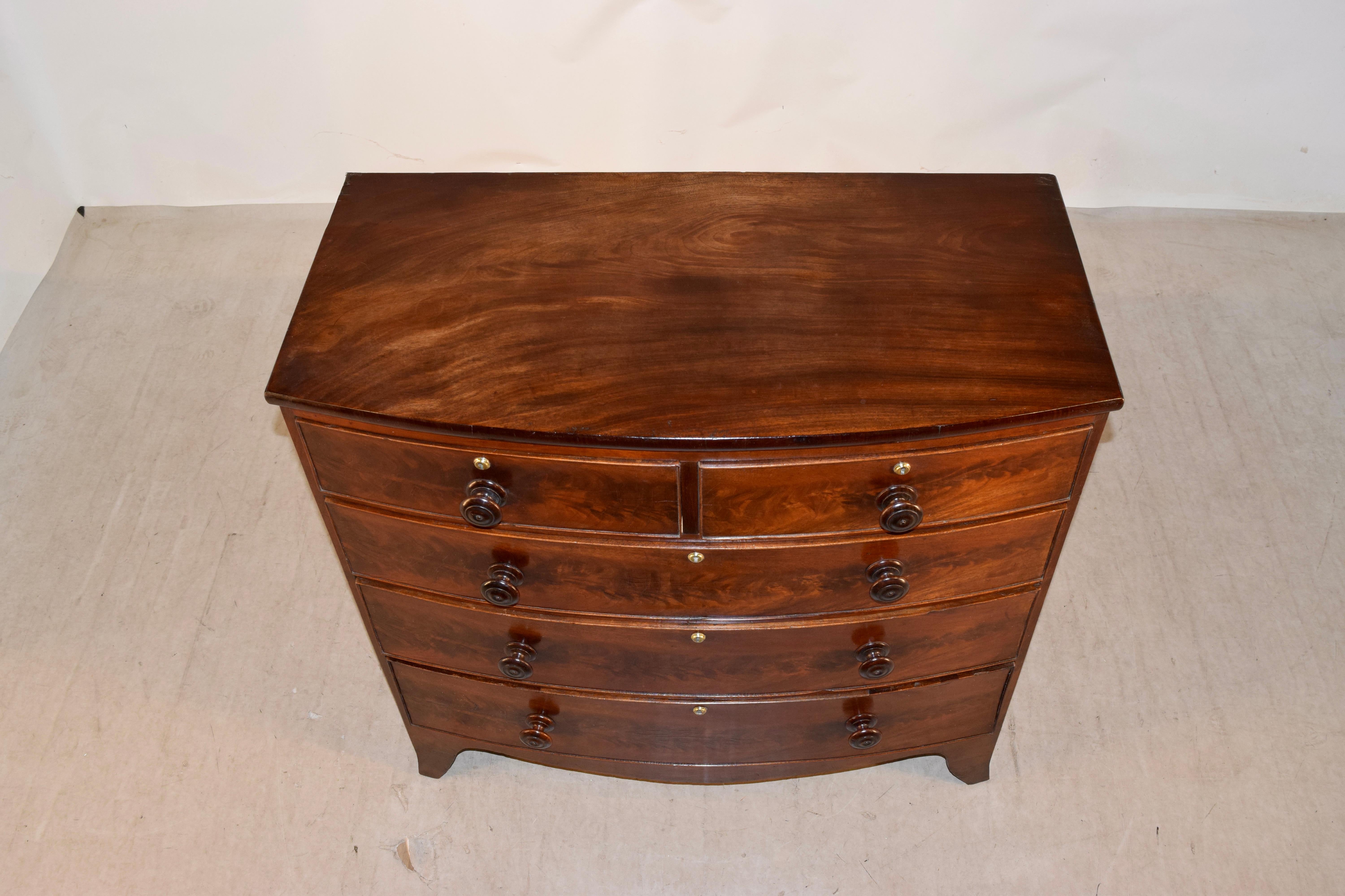 19th Century English Bow Front Chest of Drawers 2