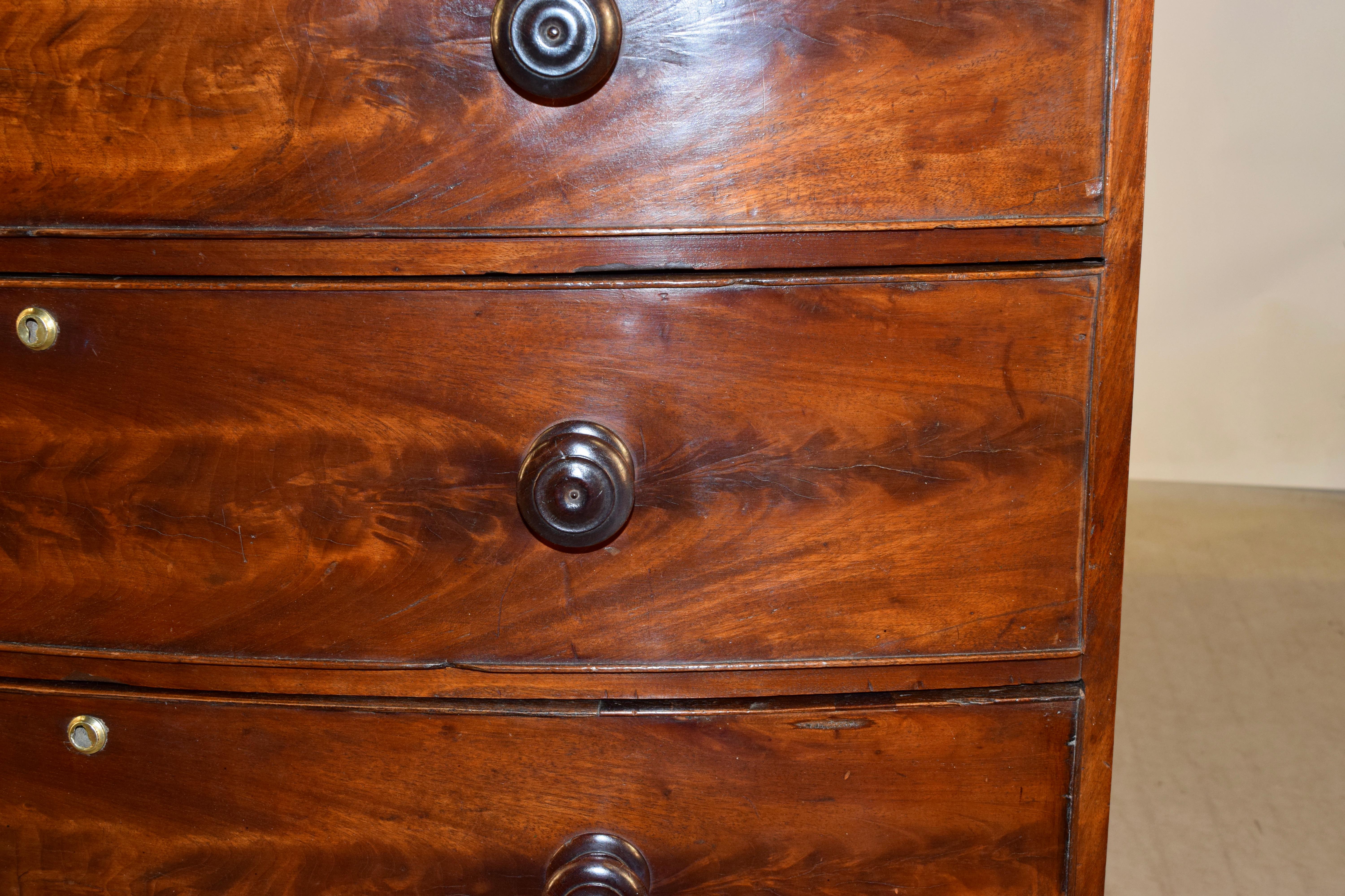 19th Century English Bow Front Chest of Drawers 3