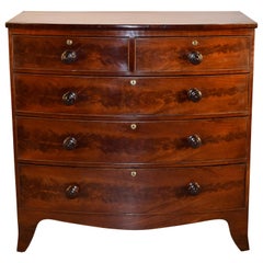 Antique 19th Century English Bow Front Chest of Drawers