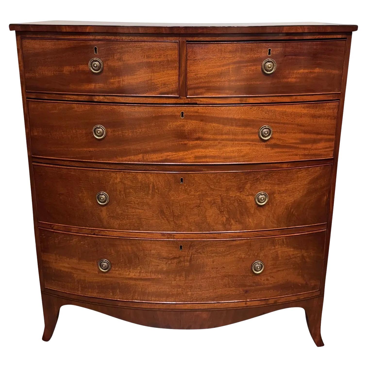 19th Century English Bow Front Chest of Drawers