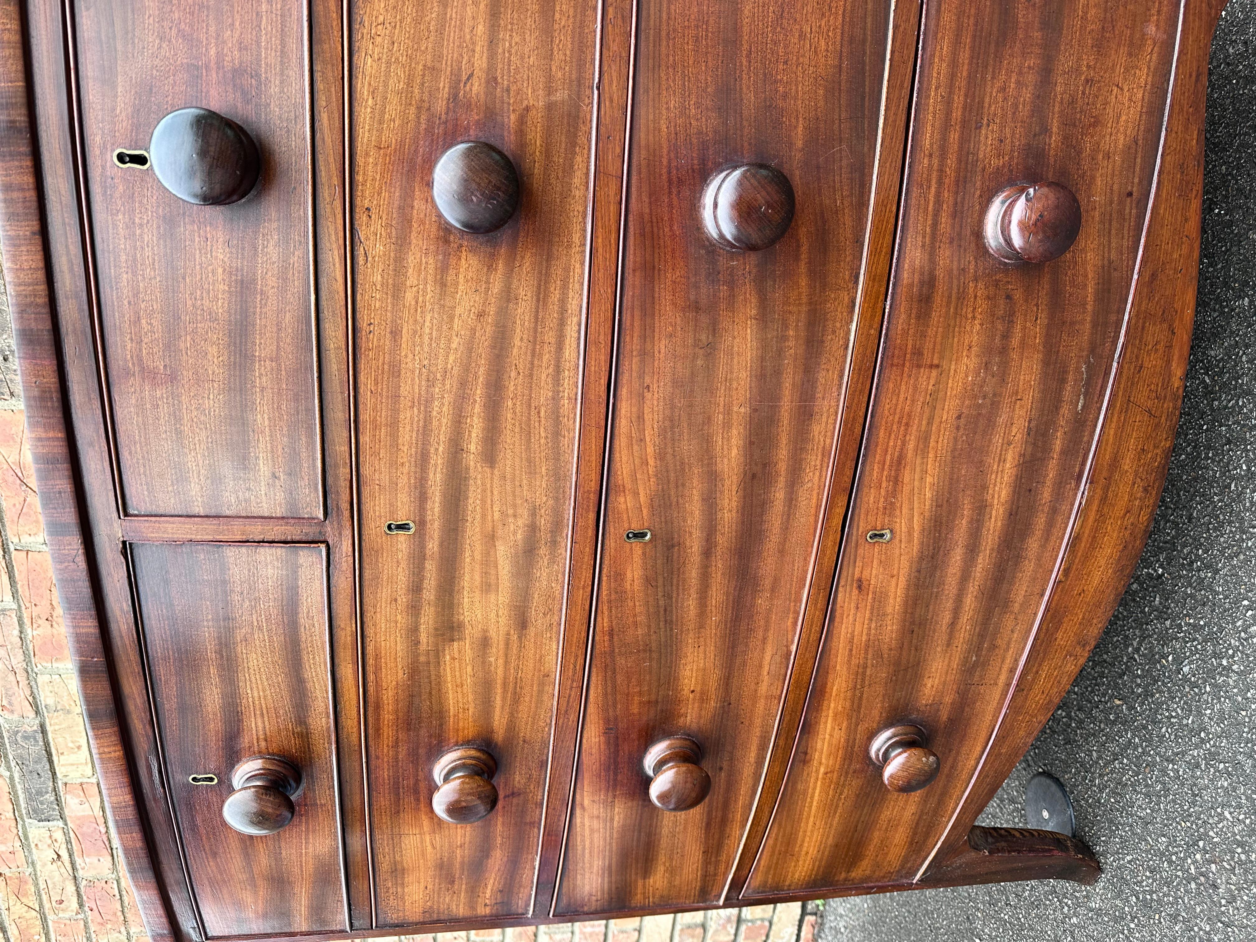 19th Century English Bowfont Chest In Excellent Condition For Sale In Nashville, TN