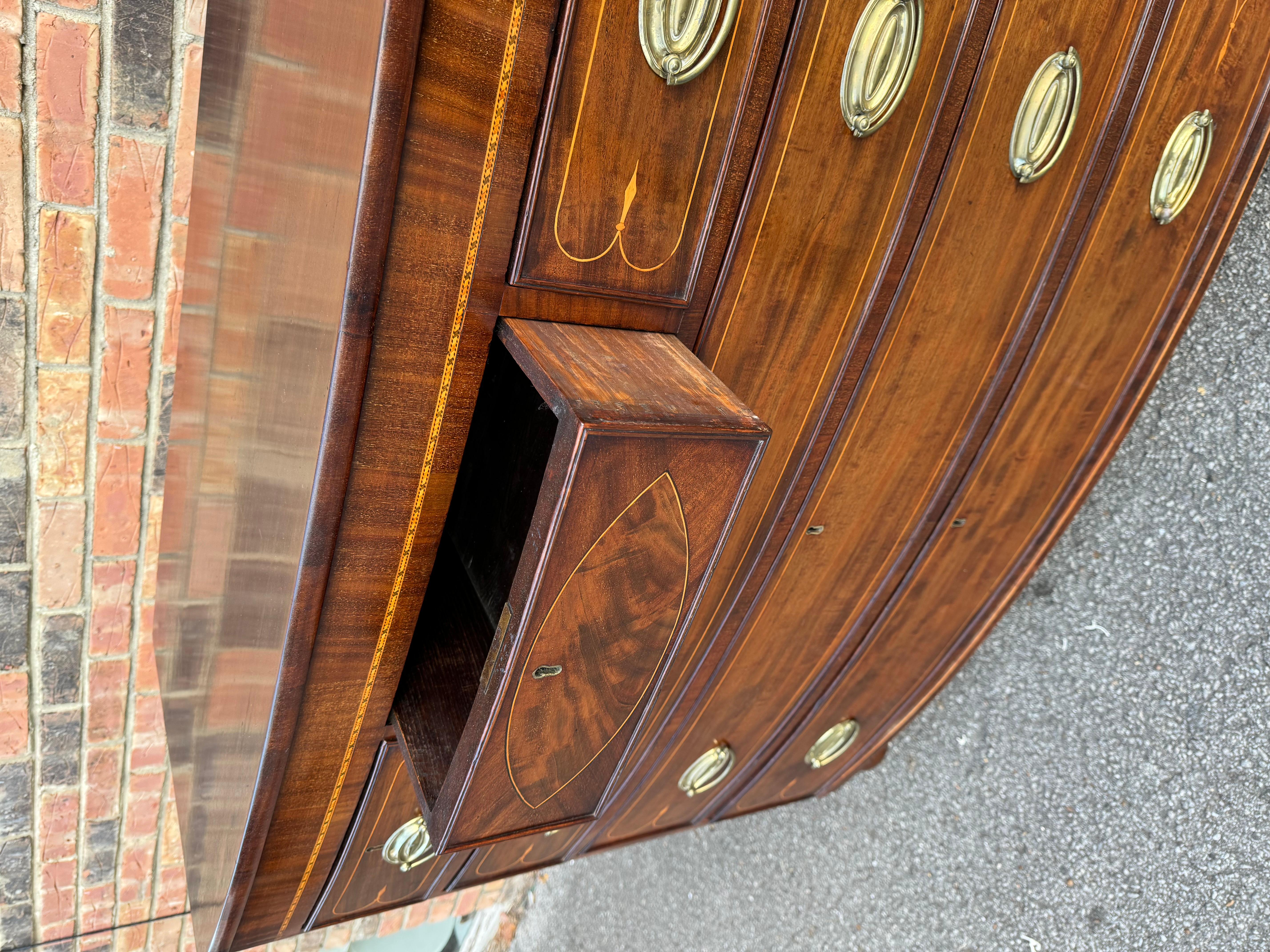 19th Century English Bowfront Chest 6