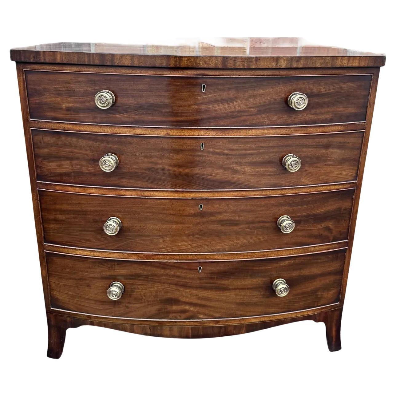 19th Century English Bowfront Chest of Drawers