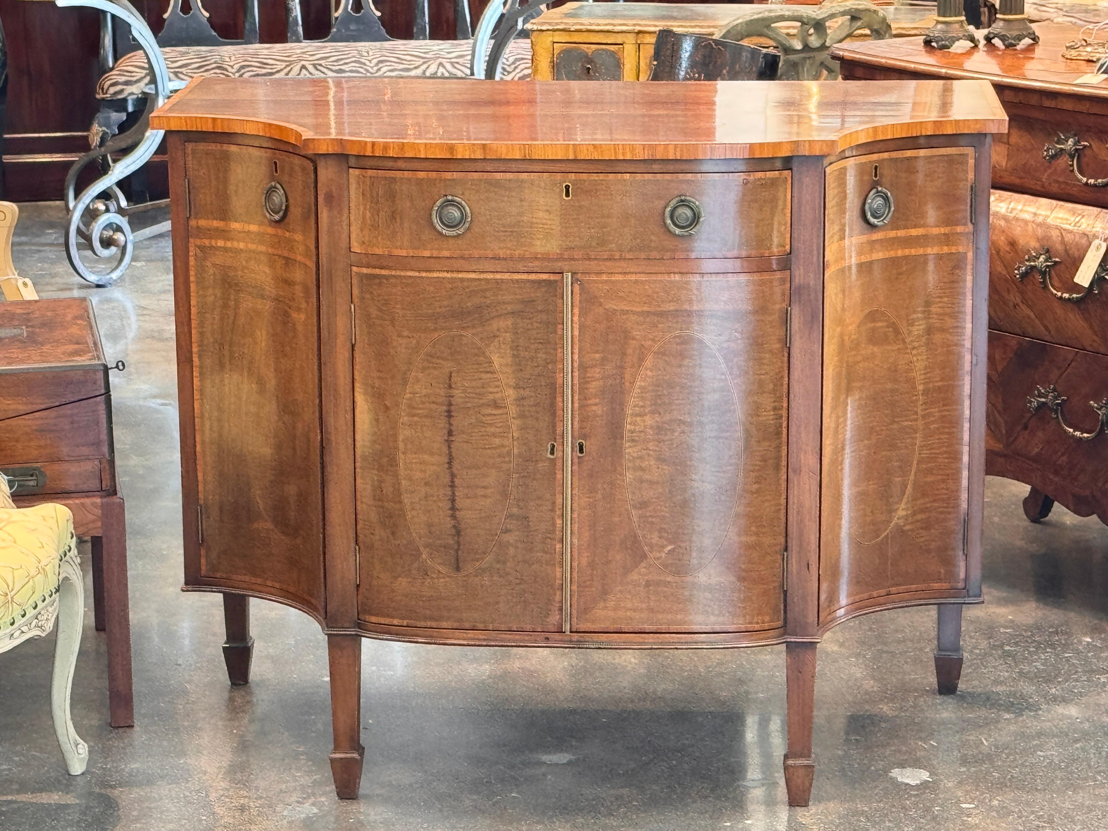British 19th Century English Bowfront Sideboard For Sale