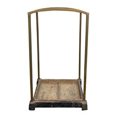 Antique 19th Century English Brass and Cast Iron Umbrella Stand