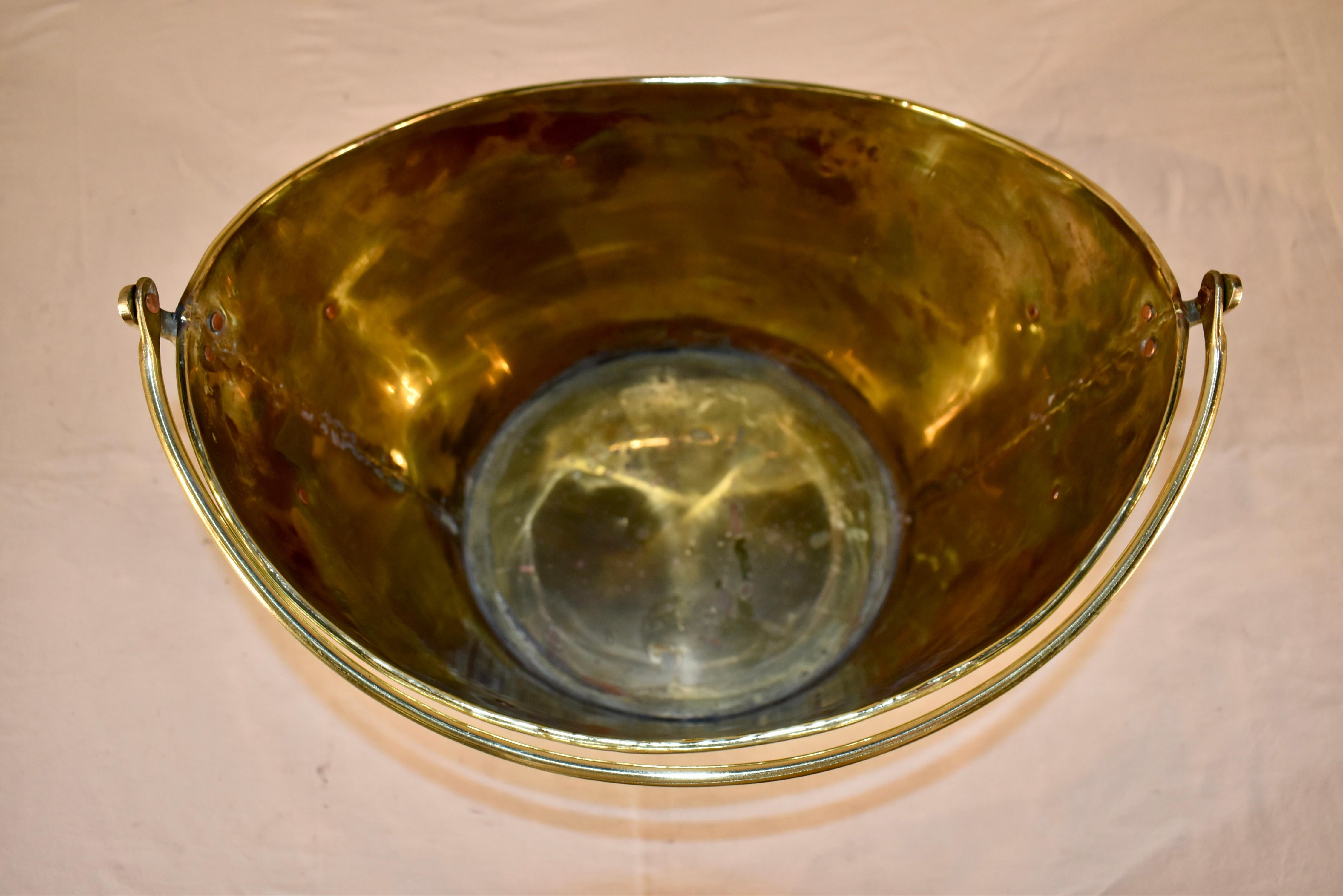 19th Century English Brass and Copper Peat or Oyster Bucket For Sale 1