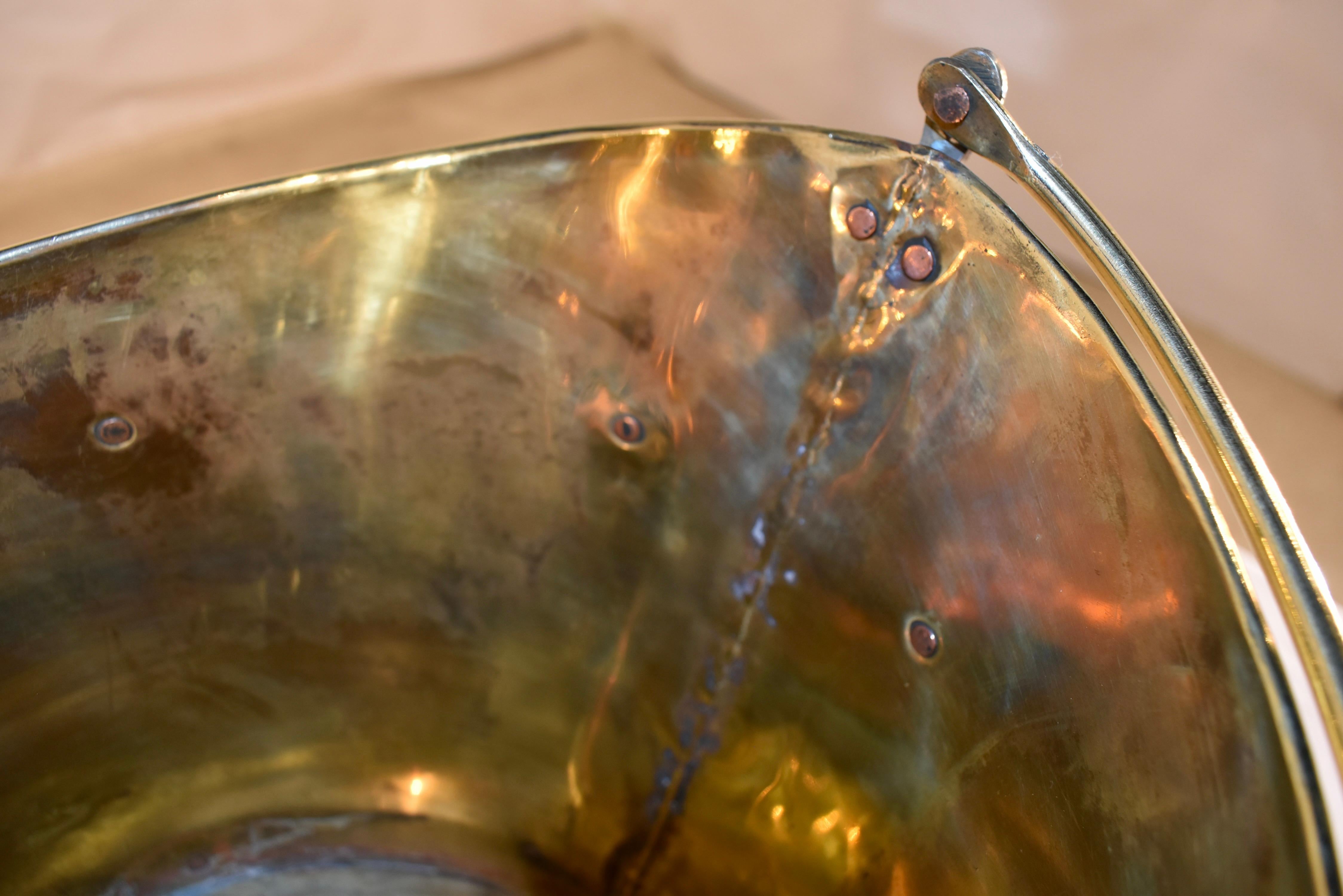 19th Century English Brass and Copper Peat or Oyster Bucket For Sale 2
