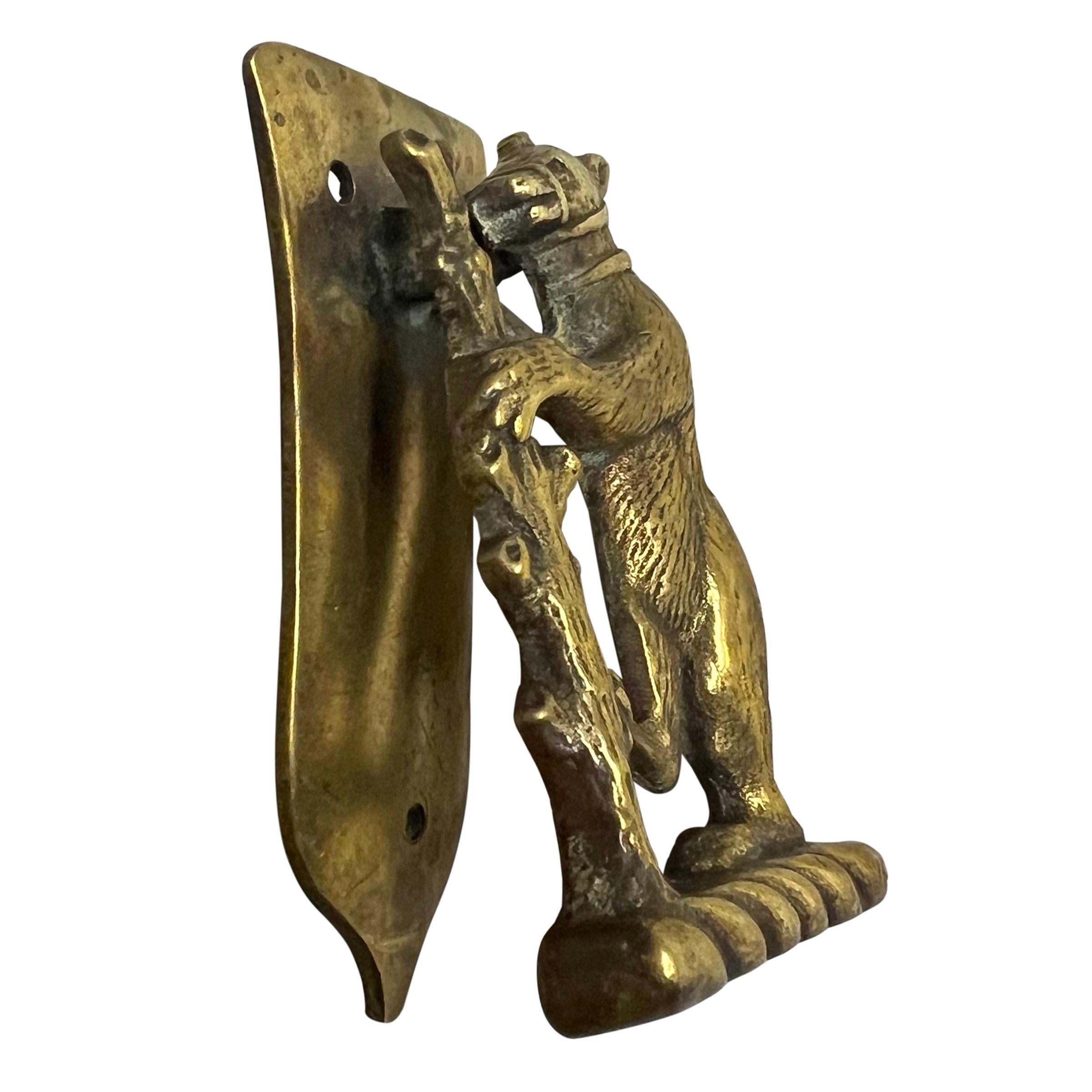 19th Century English Brass Bear Doorknocker For Sale 2