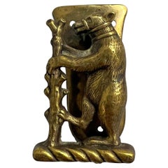 Vintage 19th Century English Brass Bear Doorknocker