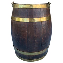 19th Century English Brass Bound Bucket