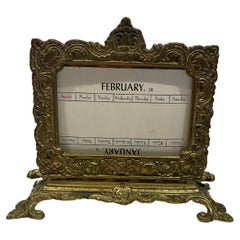 19th Century English Brass Calendar and Letter Holder