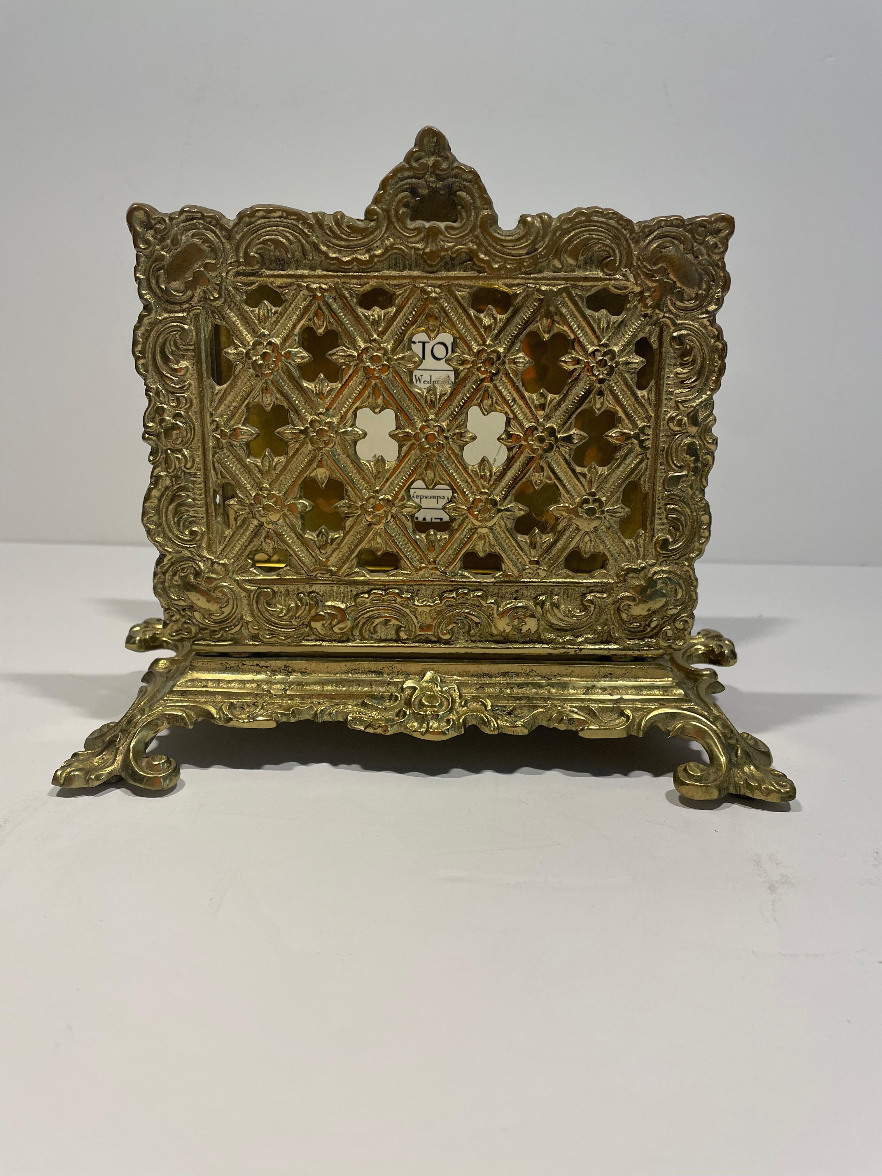 19th Century English Brass Calendar and Letter Holder For Sale 2