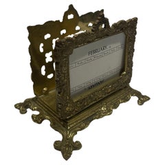 19th Century English Brass Calendar and Letter Holder