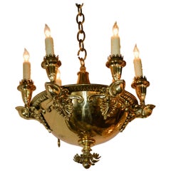 19th Century English Brass Chandelier