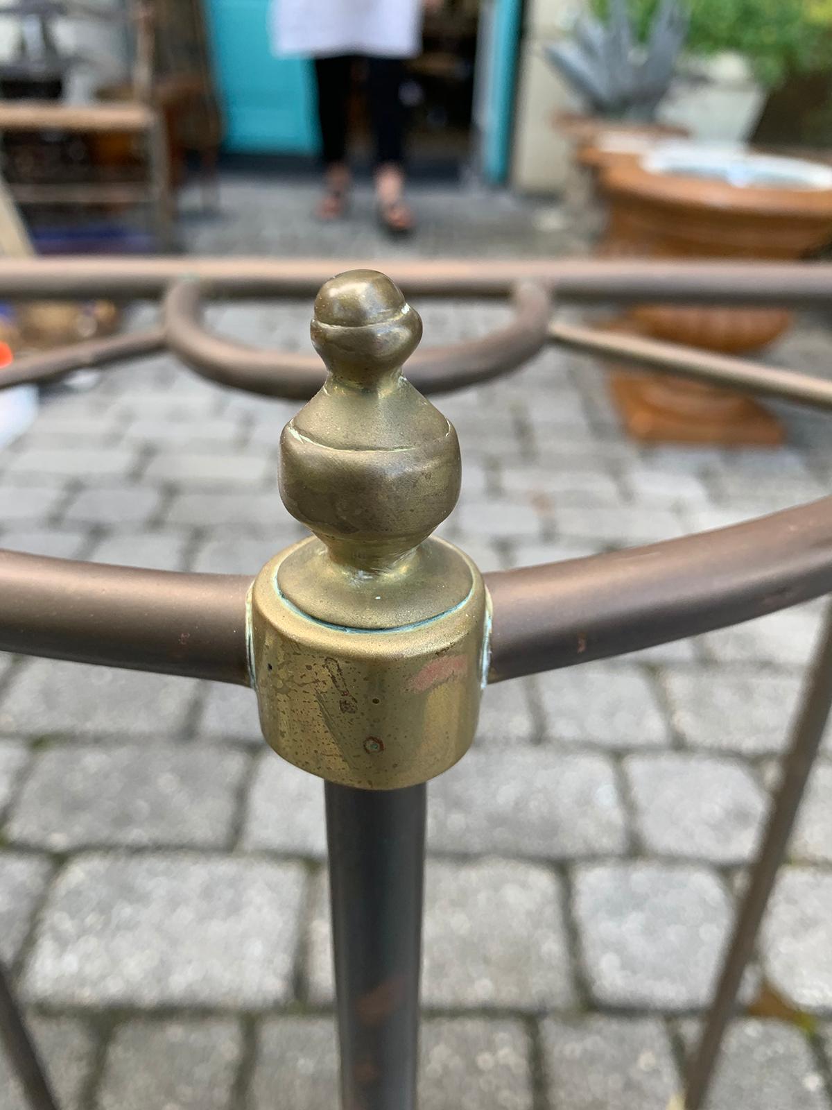 19th Century English Brass Demilune Umbrella Stand 6