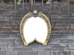 19th Century English Brass Equestrian Vanity Mirror in the Form of a Horseshoe