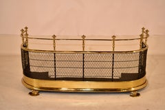 19th Century English Brass Fire Fender