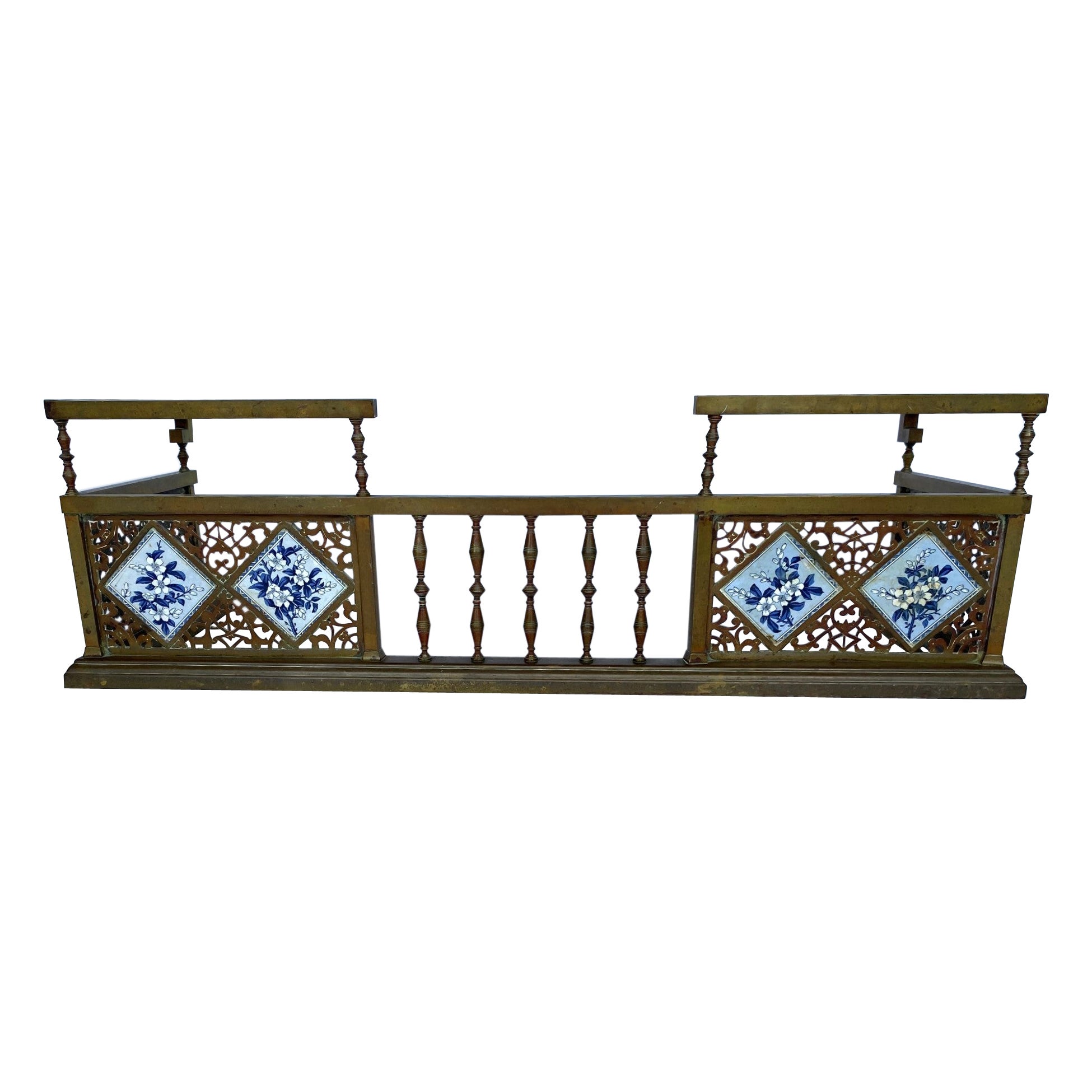 19th Century English Brass Fireplace Fender