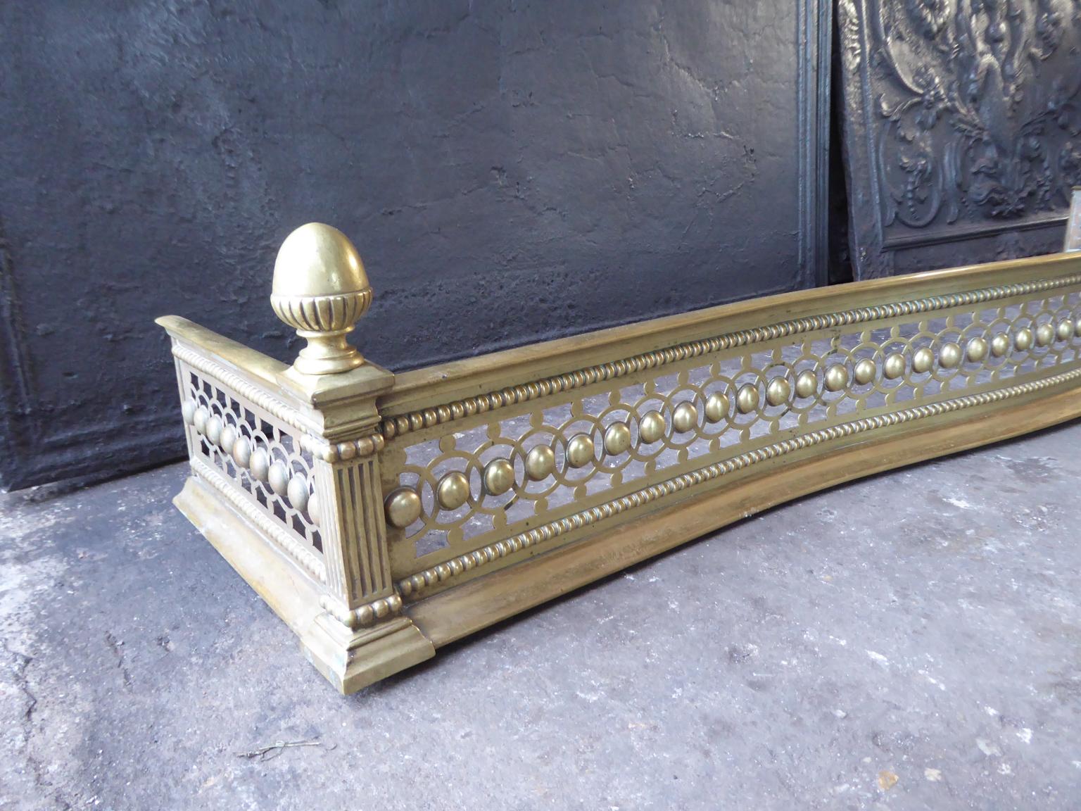 19th Century English Brass Fireplace Fender or Fire Fender 1