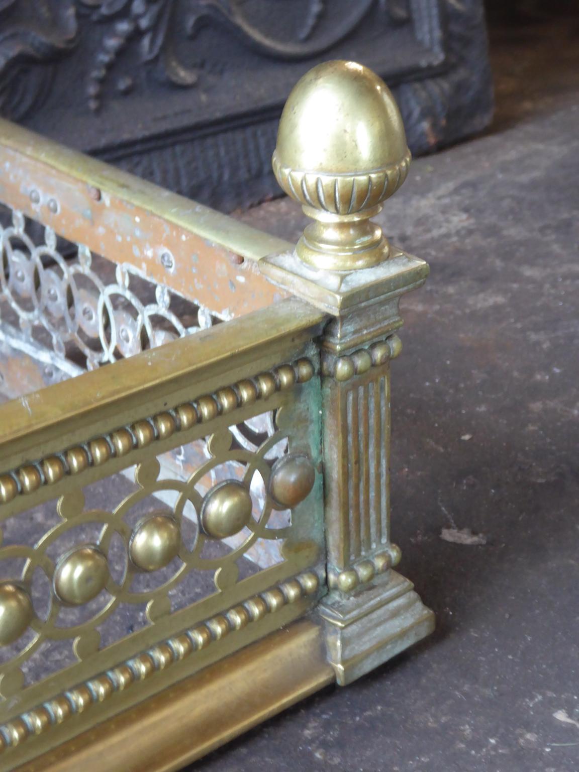 19th Century English Brass Fireplace Fender or Fire Fender 3