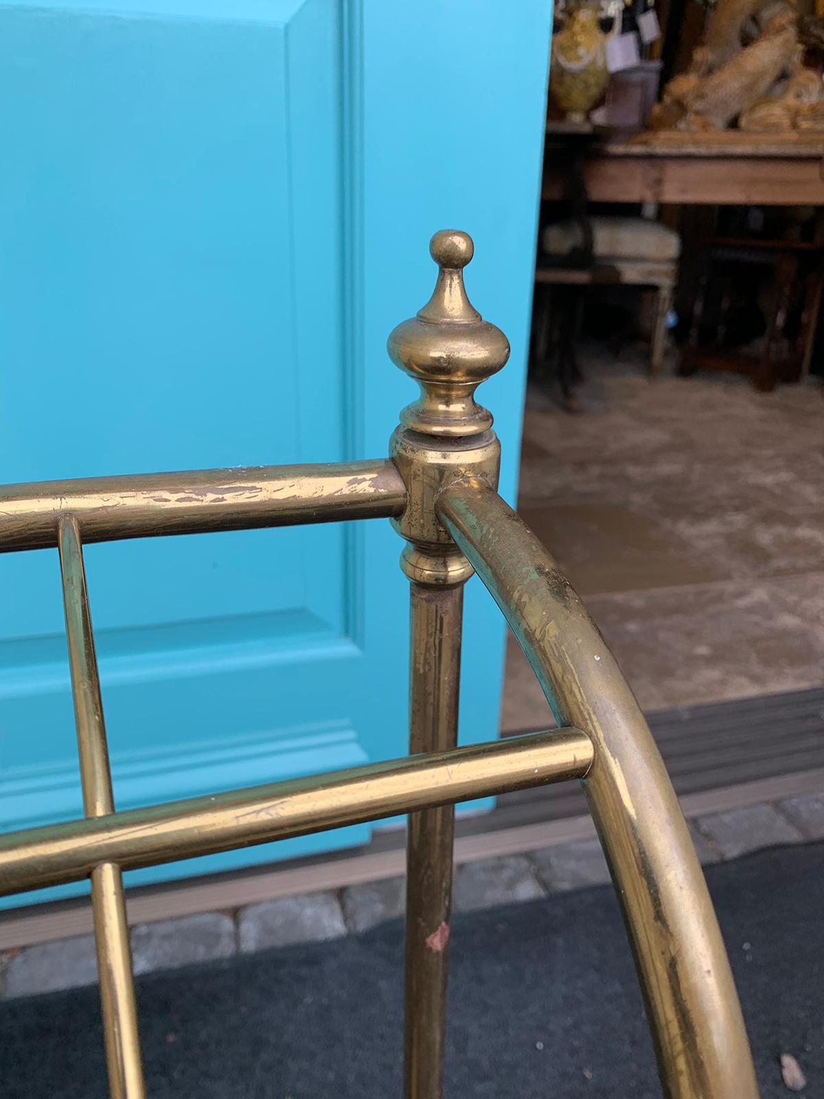 19th Century English Brass and Iron Umbrella Stand, Curved Top 3