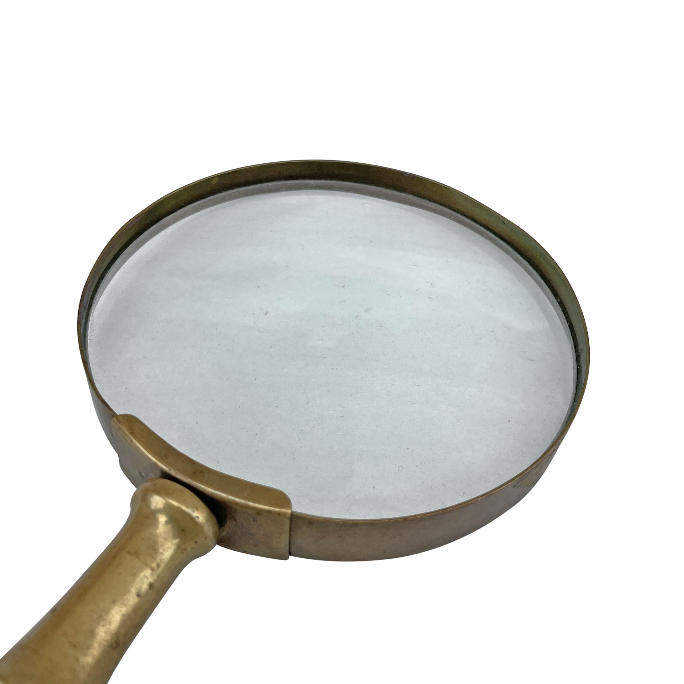 19th Century English Brass Magnifying Glass In Good Condition In Chicago, IL
