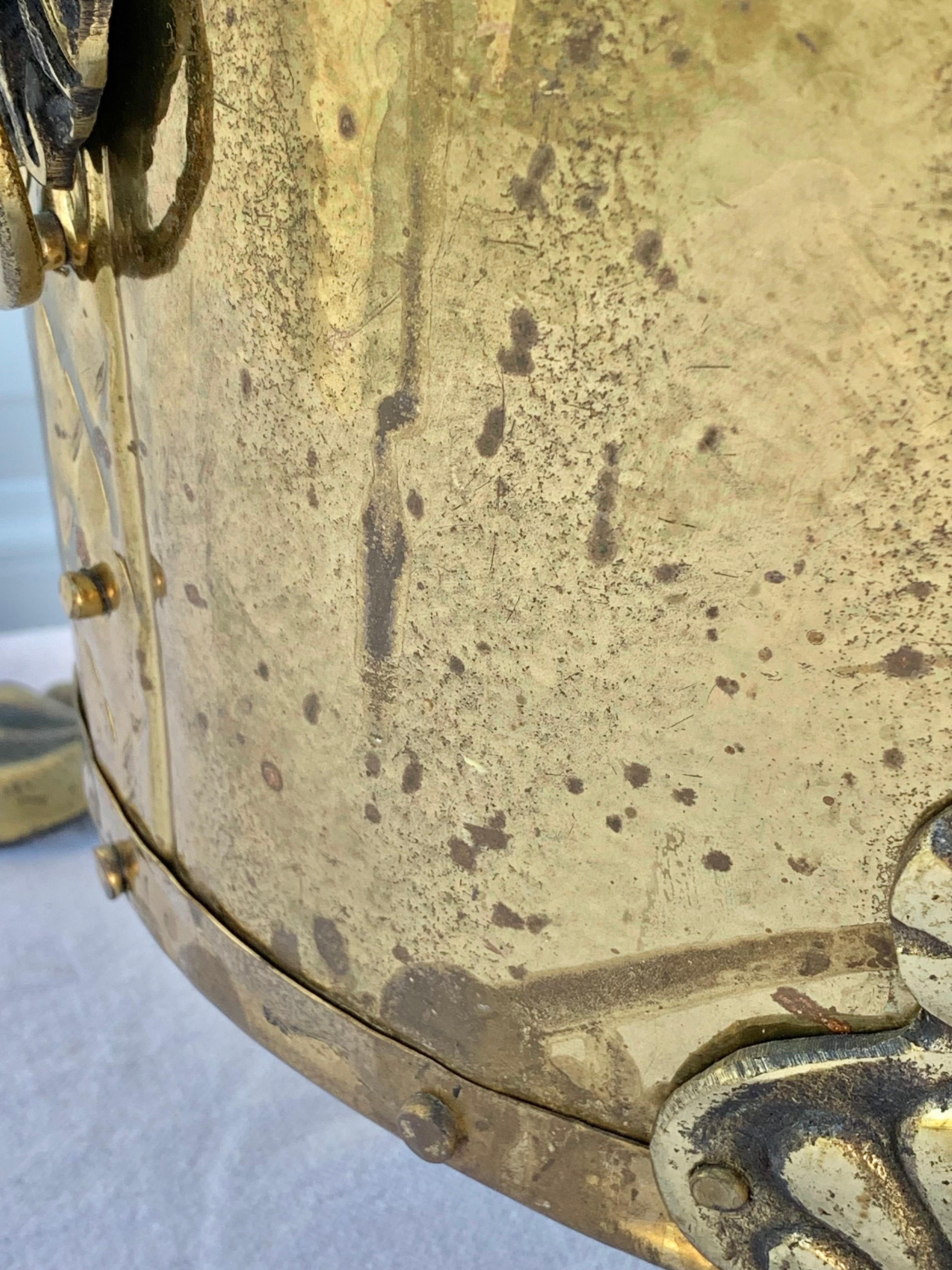 19th Century English Brass Oval Cachepot Planter 6