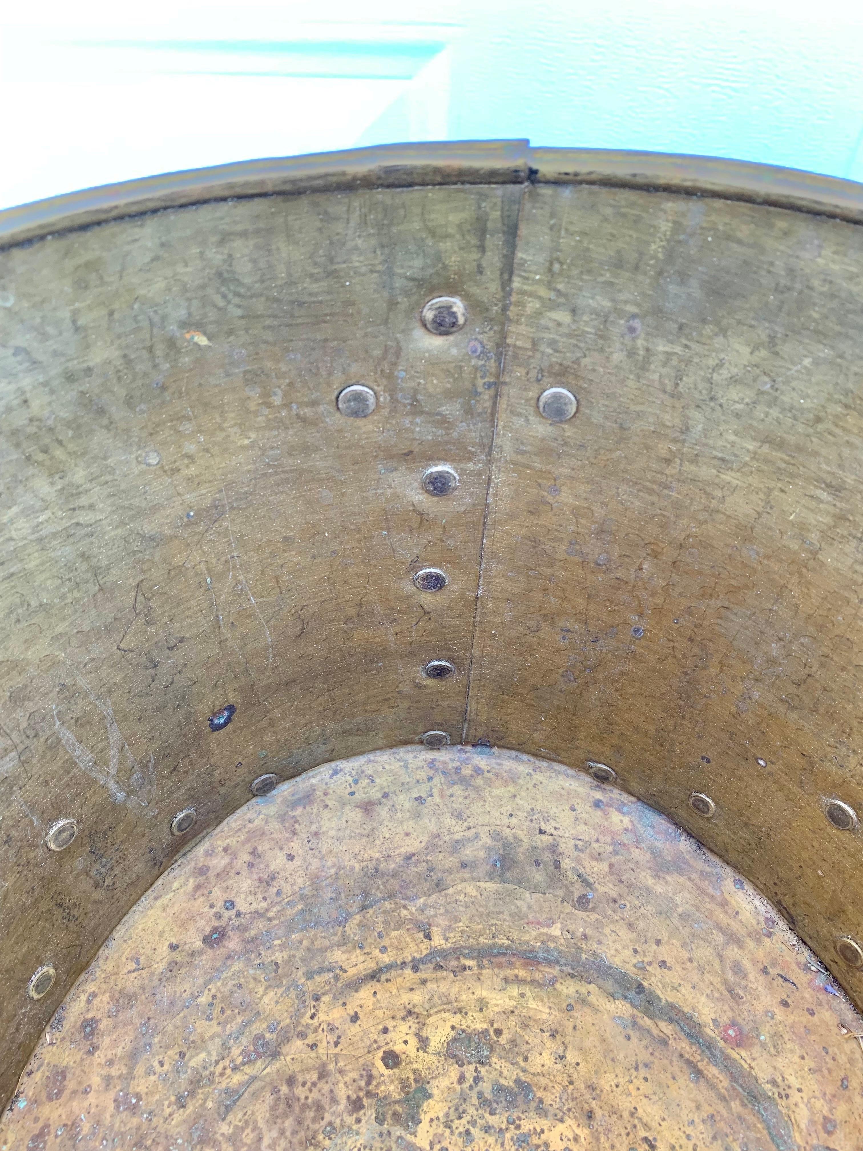 19th Century English Brass Oval Cachepot Planter 7