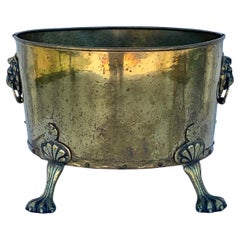 19th Century English Brass Oval Cachepot Planter