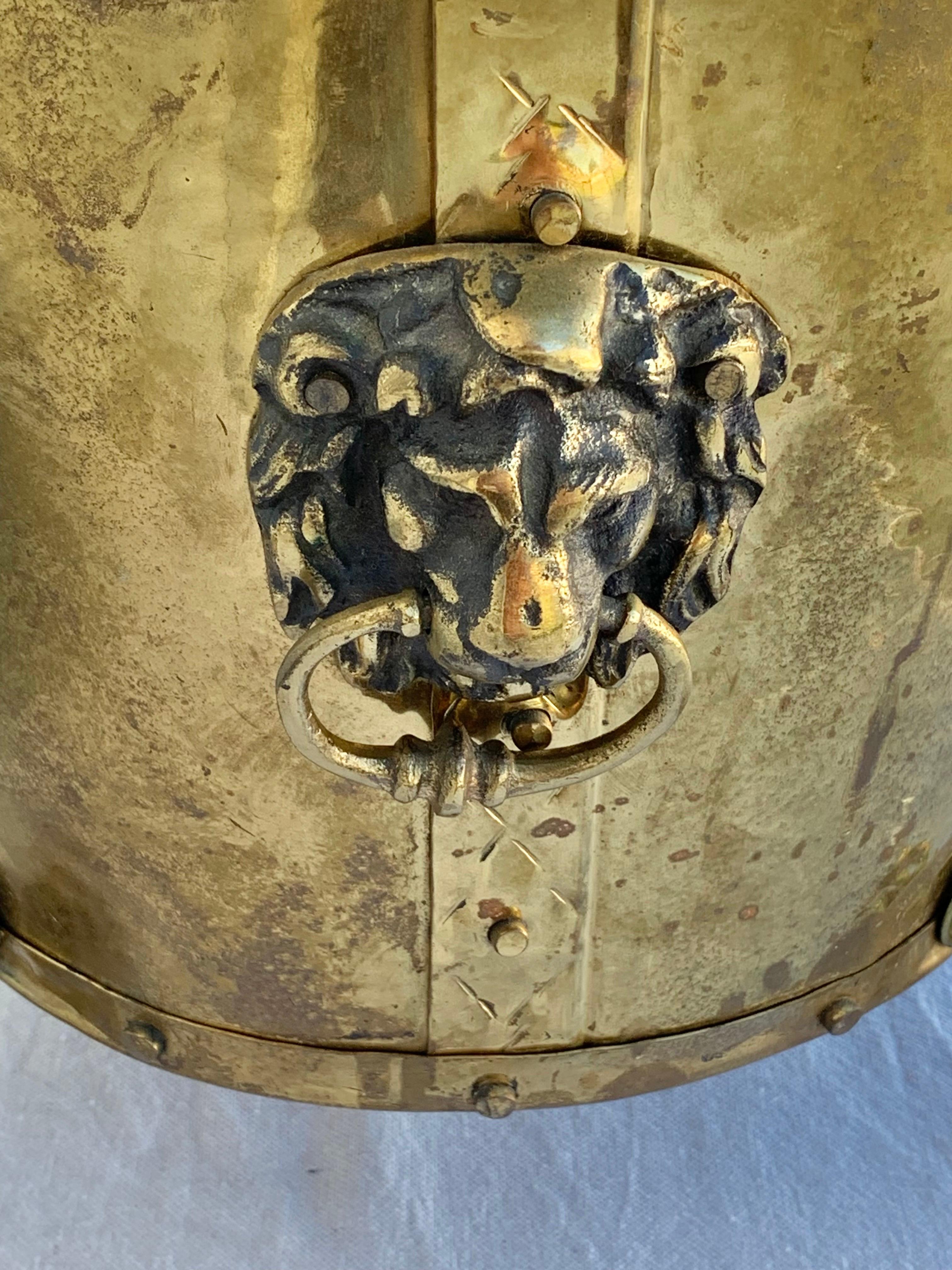 19th Century English Brass Oval Cachepot Planter 1