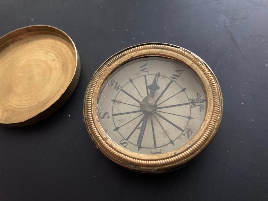 19th Century English Brass Pocket Box Compass 7