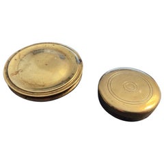 Antique 19th Century English Brass Pocket Box Compass