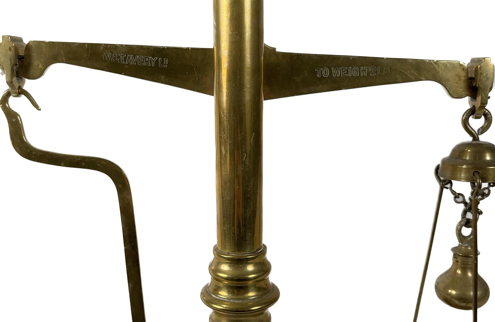19th Century English Brass Scale In Good Condition For Sale In Salt Lake City, UT