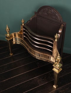 19th Century English Brass & Steel Decorative Dog Grate