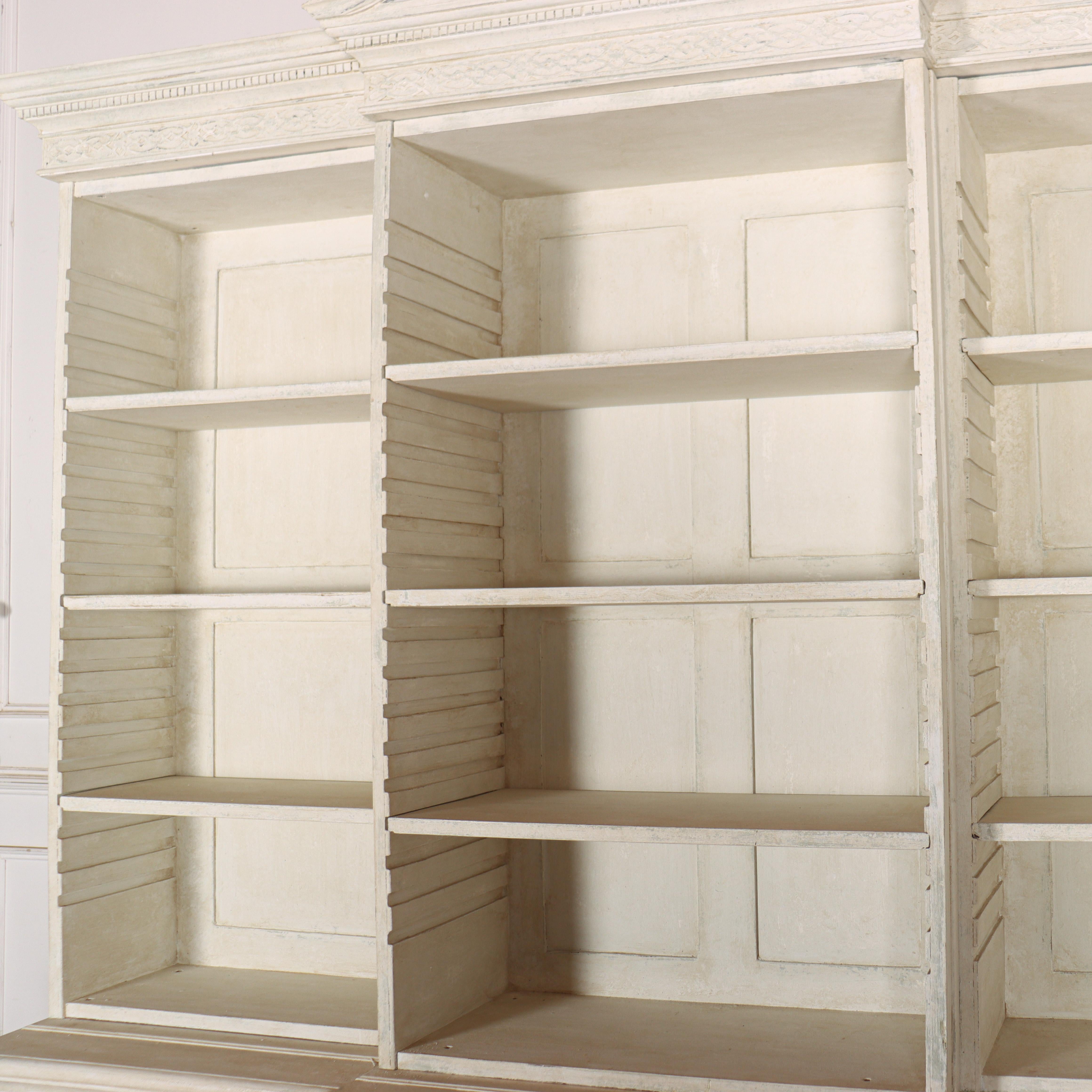 19th Century English Breakfront Library Bookcase For Sale 9