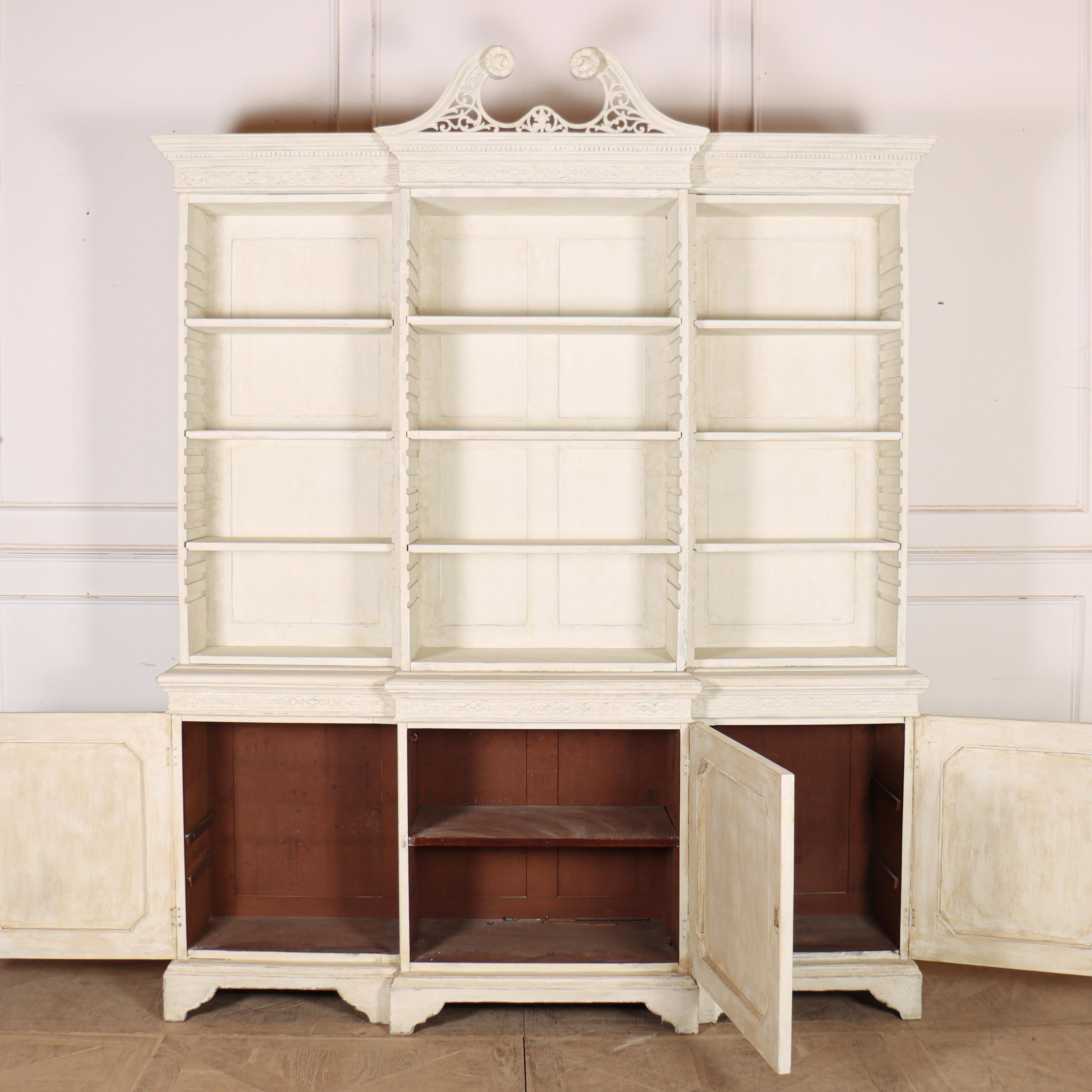 19th Century English Breakfront Library Bookcase For Sale 11