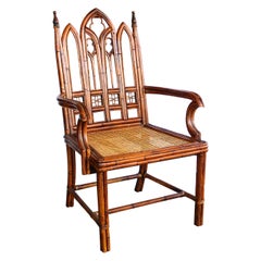 19th Century English Brighton Pavilion Neo-Gothic Bamboo Armchair