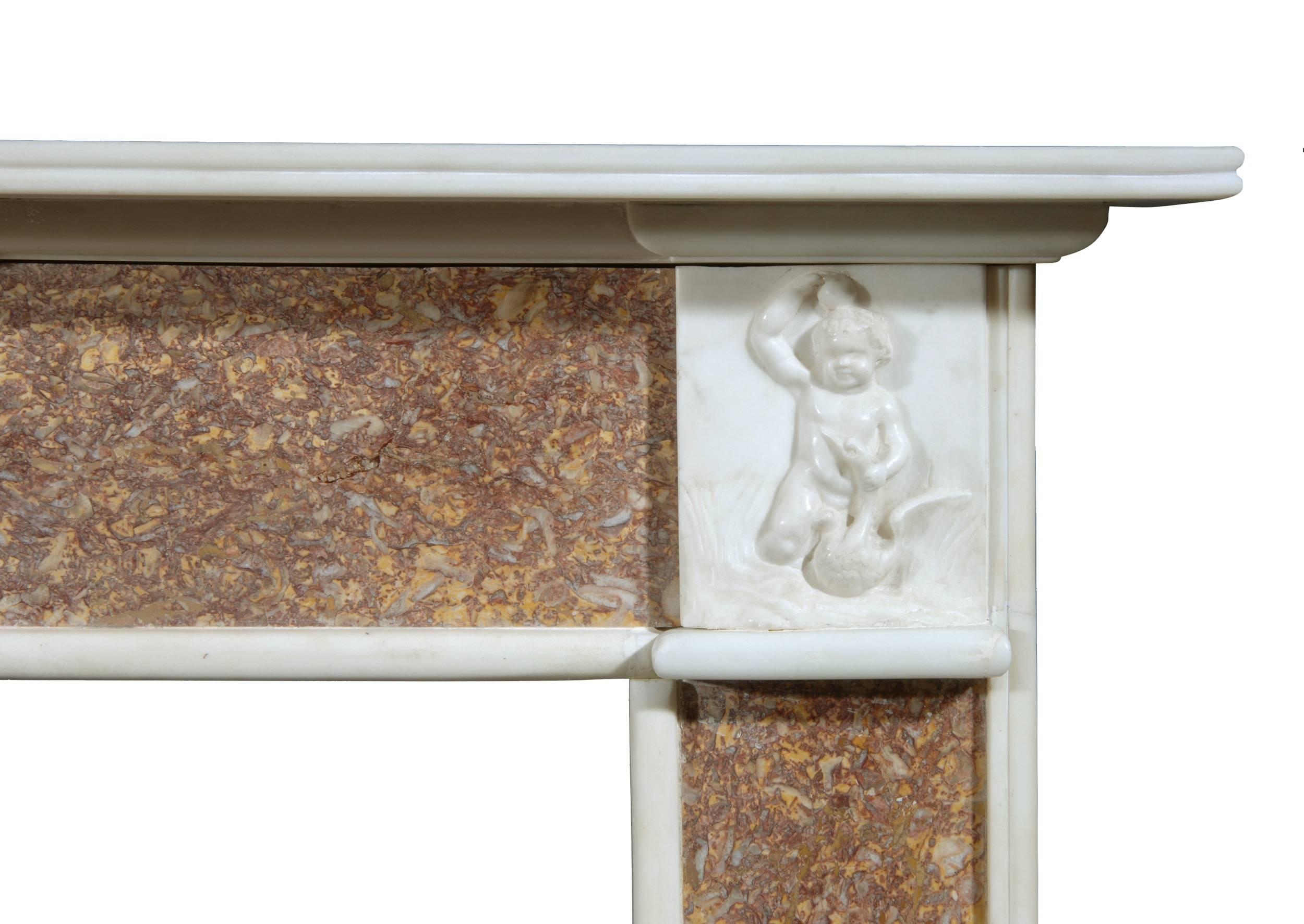 Other 19th Century English Brocatelle and Statuary Marble Chimneypiece For Sale