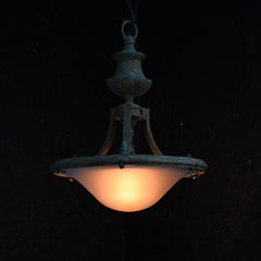 19th century English bronze ceiling light