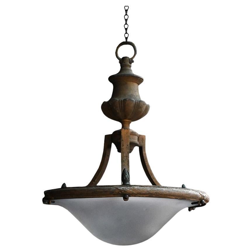 19th century English bronze ceiling light