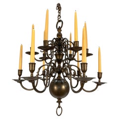19th Century English Bronze Chandelier In The Dutch Taste
