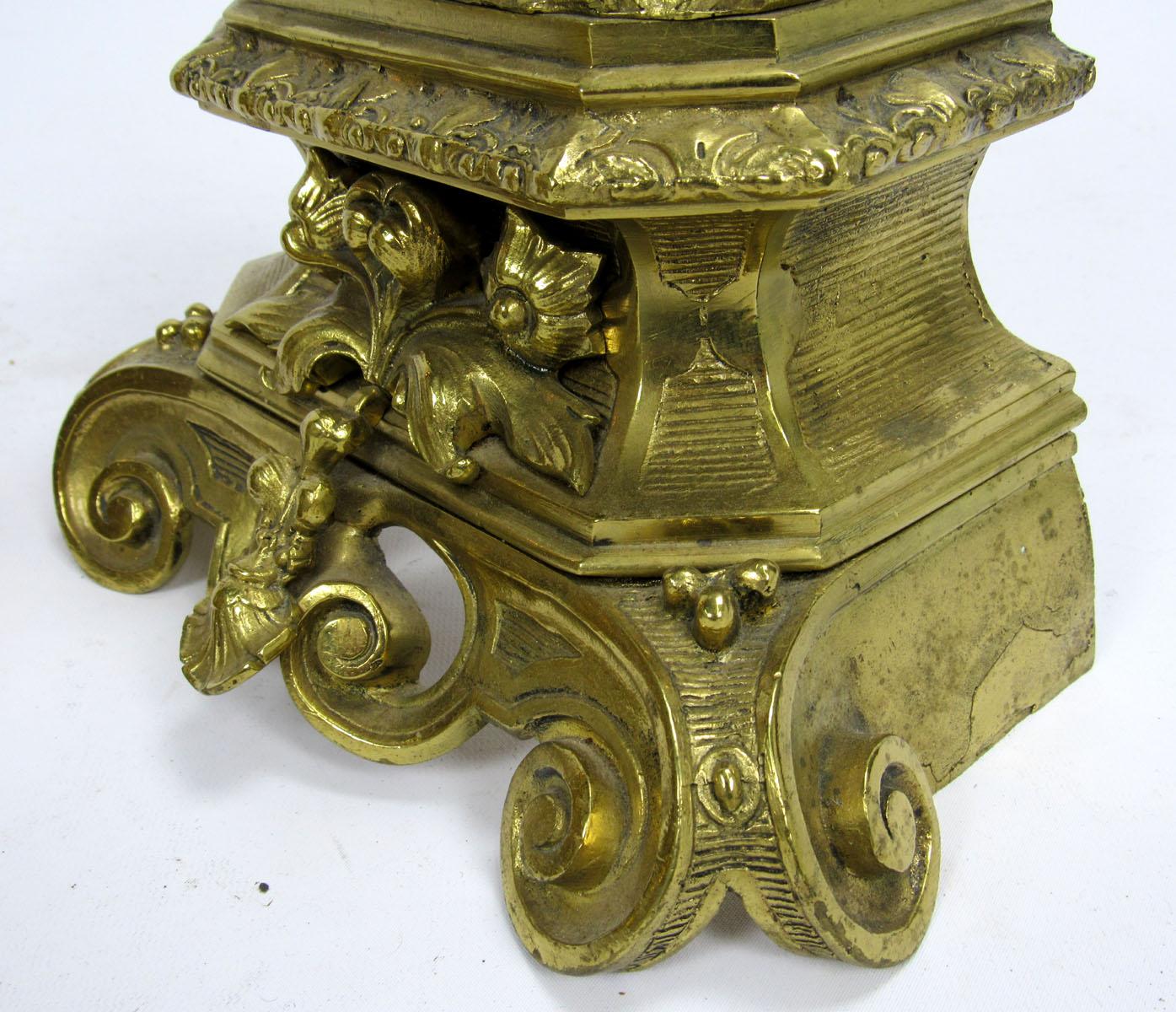 19th Century English Bronze Doré Andirons For Sale 11